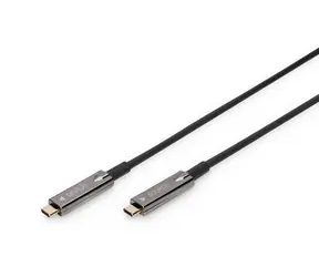 Digitus USB-C AOC Hybrid kabel černá / Kabel USB-C na USB-C / 20 m / 4K 60Hz / 21,6 Gbps / USB 3.2 Gen 1