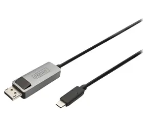 Digitus redukční kabel USB-C - DisplayPort černá / Redukční kabel / DisplayPort 1.4 / 8K 30Hz / 3 m