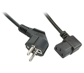 Lindy napájecí kabel Schuko - IEC 320 C13 černá / Napájecí kabel / úhlový 90° / 3 m