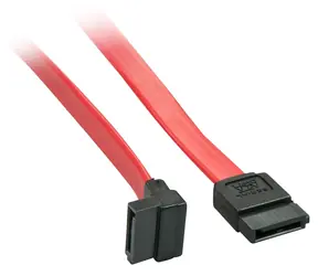 Lindy propojovací kabel SATA 7pin - SATA 7pin 90° červená / Kabel SATA / SATA III / SAS kompatibilní / 0,2 m