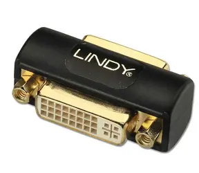 Lindy DVI-I spojka černá / Spojka / DVI-I 24+5 / pozlacené kontakty