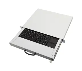 Equip 19" šedý šuplík na klávesnici s touchpadem / DE layout / uzamykatelný / 1,8 m kabel