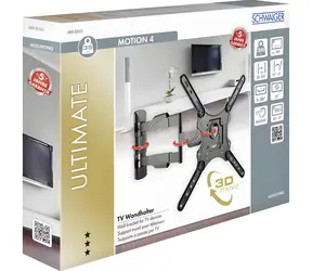 Schwaiger MOTION 4 černá / Nástěnný držák pro TV / 23" - 75" / VESA 400x300 / max 35 kg / naklápěcí, otočný, výsuvný