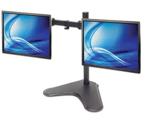 Manhattan Držák na 2 monitory stolní černý / 13-32" / VESA 75x75-100x100 / nosnost 8kg / rotace 180°