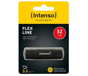 Intenso Flex Line 32GB černá / Flash disk / USB-C, USB-A / USB 3.2 Gen 1 / čtení 70 MB/s