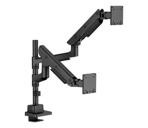 Icy Box IB-MS702-T černá / Stolní držák pro 2 monitory / až 57" / VESA 75x75-100x100 / nosnost 27 kg na rameno