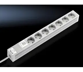 Rittal DK 7240.220 šedá / Zásuvková lišta / 19" / 7x zásuvka typ F / 230V/16A / se spínačem