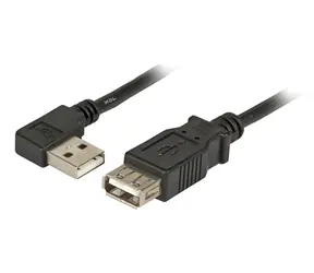 EFB K5246SW.1 černá / Prodlužovací kabel USB-A / lomený-rovný / USB 2.0 / 1 m
