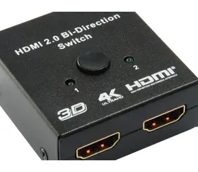 Equip obousměrný HDMI switch černá / Přepínač HDMI / 2x vstup, 1x výstup / 4K 60Hz / 18 Gbps