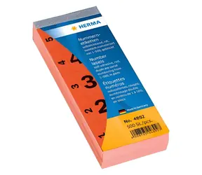 Herma Štítky s čísly 1-500 červená / Etikety / 28x56 mm / 500 ks