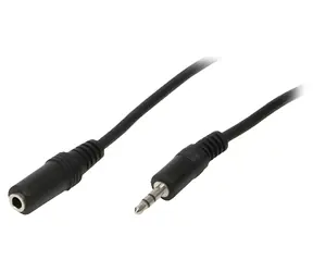 LogiLink Audio prodlužovací kabel Jack 3,5mm M/F 3 m černá / Kabel / Rovný konektor