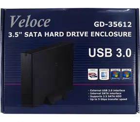 Inter-Tech Veloce GD-35612 / Externí box na HDD / 3.5" / USB 3.0 / max. 4 TB