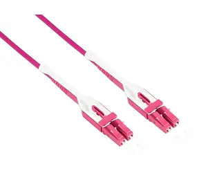 Good Connections LC/LC UNIBOOT fialová / Optický patch kabel / Duplex / OM4 / LSZH / 15 m