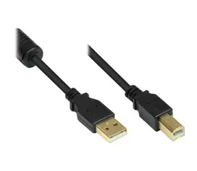 Good Connections USB 2.0 A-B černá / Kabel / USB-A – USB-B / 5 m / s ferritem