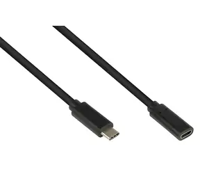 Good Connections USB-C prodlužovací kabel černý / Prodlužovací kabel / USB 3.2 Gen 2 / 10 Gbit/s / PD 100 W / 1 m