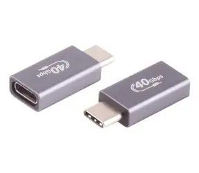 Shiverpeaks USB-C úhlový adaptér šedá / Adaptér / USB4 40 Gbit/s / DisplayPort 2.0 / Power Delivery / kovové tělo