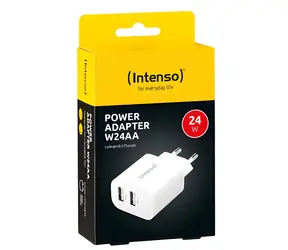 Intenso Nabíječka 2x USB-A 24W bílá / Nabíječka / 2x USB-A / 24W / 2,4A / 100-240V