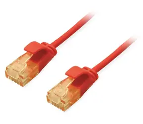 Equip Cat6a SlimFlex U/UTP červená / Patch kabel / 0,15 m / RJ-45 / PoE+
