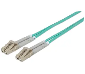 Intellinet LC-LC optický kabel tyrkysová / Optický kabel / Multimode OM3 / 1 m / LSZH