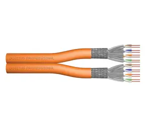 DIGITUS Cat7 S/FTP oranžový / Instalační kabel / 500 m / AWG 23/1 / LSZH / Dca