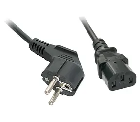 Lindy černá (30337) / Napájecí kabel / Schuko - IEC 320 C13 / úhlový / 5 m
