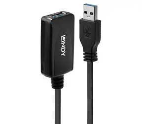 Lindy USB 3.0 aktivní prodlužka USB-A / Prodlužovací kabel USB / 5 Gbit/s / 5 m / černá