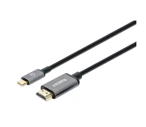 Manhattan adaptérový kabel USB-C na HDMI 4K 60Hz černý / Kabel / USB-C - HDMI / 3840 x 2160 px / 60 Hz / 1 m