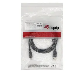 Equip propojovací kabel USB-A na USB-C černá / Kabel / USB 2.0 / 3 A / 0,5 m