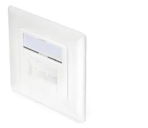 DIGITUS zásuvka 2xRJ45 pod omítku bílá / Síťová zásuvka / Cat6a STP stíněná / LSA konektory