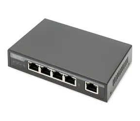 Digitus PoE Extender 4-Port 85W / PoE extender / Gigabit Ethernet / 1x RJ45 vstup / 4x RJ45 výstup / dosah 100 m