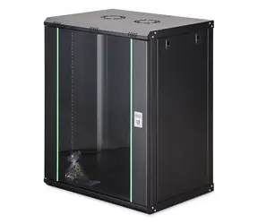 Digitus Dynamic 16HE 600x450mm černá / Nástěnný rozvaděč / 19" / Skleněné dveře / Aktivní chlazení / IP20