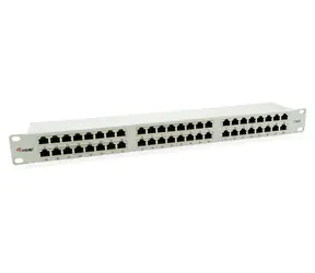 Equip / Patch panel / 48 portů / Cat6 FTP / 1U / 19" / šedá