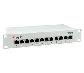 Equip / Patchpanel / 10" / 12x RJ45 / Cat6 FTP / 1U / 250 MHz / šedý
