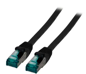 EFB Patch kabel Cat6A S/FTP 0,25 m černá / Patch kabel / RJ45-RJ45 / LSZH / 10 Gigabit Ethernet
