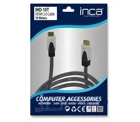 Inca IHD-10T šedá / HDMI kabel / HDMI 2.0 / 4K / 18 Gbit/s / 10 m
