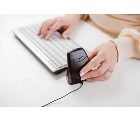 BakkerElkhuizen DXT 3 černá / Ergonomická myš / RF Wireless / 2400 DPI / 7 tlačítek / pro praváky i leváky