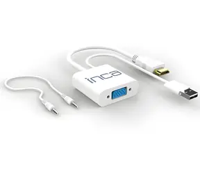 INCA IVTH-01 bílá / Redukce / HDMI na VGA / audio + USB