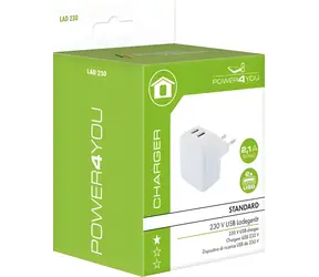 Schwaiger bílá (LAD230531) / Síťová nabíječka / 2x USB / 2,4 A / 12 W