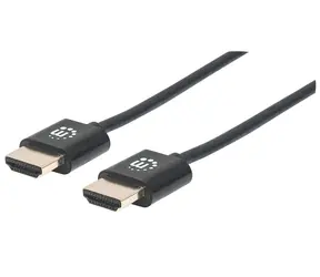 Manhattan ultratenký HDMI kabel s Ethernetem černá / HDMI kabel / HDMI-HDMI / 1,8 m / 4K 60Hz / ARC