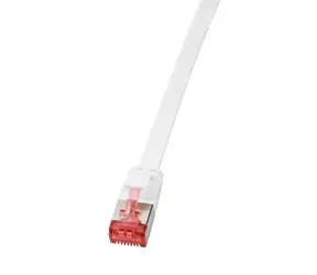 Logilink SlimLine Cat6A bílá / Patch kabel / U/FTP / plochý / 1 m / RJ-45