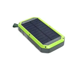 RealPower PB-10000 Solar černá / Powerbanka / 10 000 mAh / Solární panel / Qi nabíjení / LED svítilna