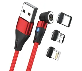 RealPower Magnetic 3A červená / Magnetický nabíjecí kabel / USB-A / 2 m / 6 adaptérů