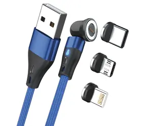 RealPower Magnetic 3A modrá / Magnetický nabíjecí kabel / USB-A / 2 m / 6 adaptérů