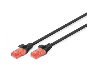Digitus černá / Patch kabel / Cat6 U/UTP / 1 m / LSZH / AWG 26/7