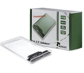 Inter-Tech Argus GD-25000 transparentní / Externí pouzdro pro HDD / 2,5" / USB 3.0 / SATA III
