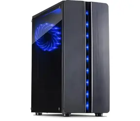 Inter-Tech Thunder černá / Počítačová skříň / Mini Tower / prosklená bočnice / 120mm LED ventilátor