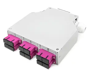 Digitus optická DIN skříňka OM4 / Optická spojovací skříňka / Multimode / SC duplex adaptér / Pigtail 2 m / Šedá