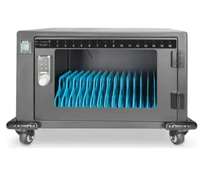 DIGITUS Nabíjecí skříň pro tablety 14" 16 pozic černá / Nabíjecí skříň / USB-C / el. zámek / 384x550x375 mm