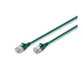 Digitus CAT6A F/FTP Slim zelená / Patch kabel / RJ45 / 10 Gbit/s / 500 MHz / 1,5 m