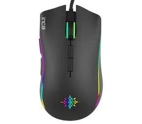 INCA IMG-349 černá / Drátová herní myš / optická / 6400 DPI / 7 tlačítek / RGB / USB / 1.6m